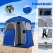 Double-Room Camping Shower Toilet Tent with Floor for Outdoor