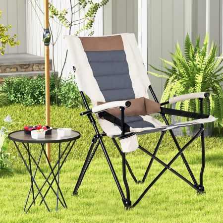 Portable High Back Camping Chair with Hard Armrests