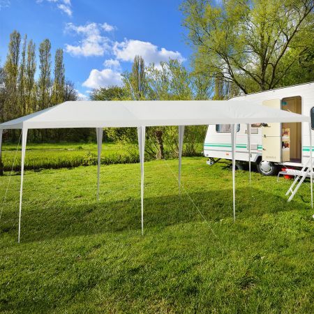 3m x 9m Outdoor Waterproof Canopy with Connection Stakes & Ropes