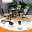 Outdoor Fire Pit Dining Table with Mesh Cover for Poolside