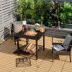 Outdoor Fire Pit Dining Table with Mesh Cover for Poolside