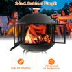 Rolling Wood Burning Firepit with Wheels & Handle for Camping