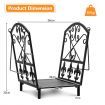 Decorative Firewood Rack with Handles and Raised Legs for Indoor and Outdoor Use