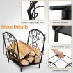 Decorative Firewood Rack with Handles and Raised Legs for Indoor and Outdoor Use