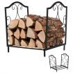 Heavy-Duty Steel Firewood Rack with 60kg Load Capacity for Indoor & Outdoor