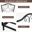 Heavy-Duty Steel Firewood Rack with 60kg Load Capacity for Indoor & Outdoor