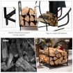 Heavy-Duty Steel Firewood Rack with 60kg Load Capacity for Indoor & Outdoor