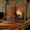 2-Panel Fireplace Screen with Double Door