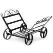 Decorative Firewood Rack with 4 Wheels for Indoor & Outdoor