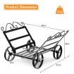 Decorative Firewood Rack with 4 Wheels for Indoor & Outdoor