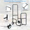 Firewood Cart with Durable Rubber Wheels for All-Terrain