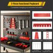 Tool Storage Workbench with Peg Board & 2 Lower Shelves for Garage