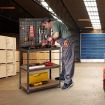 Tool Storage Workbench with Peg Board & 2 Lower Shelves for Garage