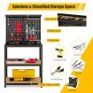 Tool Storage Workbench with Peg Board & 2 Lower Shelves for Garage