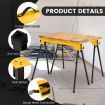 Pack of 2 Folding Sawhorses with Convenient Handle and  Lightweight Tool Stands for Indoor/Outdoor Use