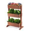 3 Tier Wooden Flower Rack with Water-saving Design For Indoor Outdoor