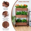 3 Tier Wooden Flower Rack with Water-saving Design For Indoor Outdoor