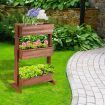 3 Tier Wooden Flower Rack with Water-saving Design For Indoor Outdoor