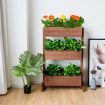 3 Tier Wooden Flower Rack with Water-saving Design For Indoor Outdoor