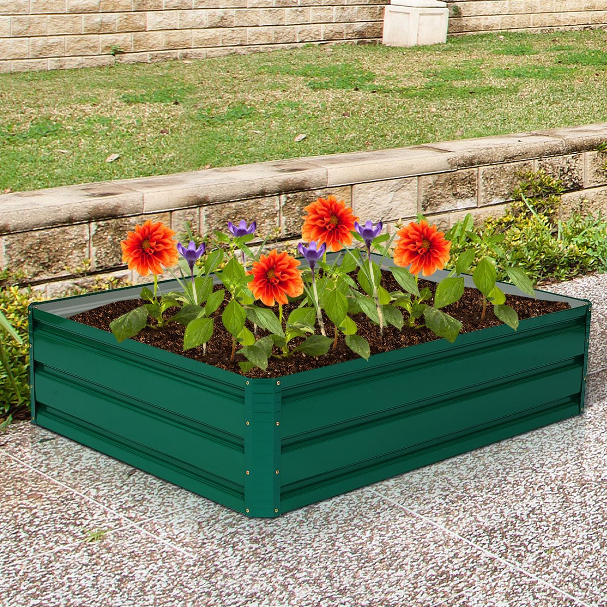 Outdoor Steel Raised Garden Bed for Flowers