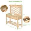 Wood Raised Garden Bed with Trellis & Open Storage Shelf & Drawer