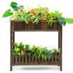 Garden Elevated Planter Box with Storage Shelf for Outdoor