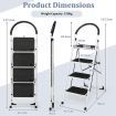 4-Step Ladder with Convenient Handgrip and Anti-Slip Pedal for Home/Garden