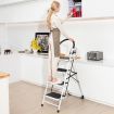 4-Step Ladder with Convenient Handgrip and Anti-Slip Pedal for Home/Garden