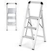 3-Step Aluminum Folding Ladder with Non-Slip Pedal & Footpads