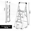 3-Step Aluminum Folding Ladder with Non-Slip Pedal & Footpads