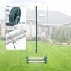 Rolling Garden Lawn Aerator Roller with 3-Piece Long Steel Handle