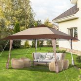 390 x 390 cm UPF 50+ Patio Pop-Up Gazebo with Wheels & Leg Skirts & Portable Bag