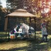 Outdoor Grill Gazebo with Dual Side Awnings for Patio/Garden