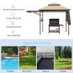 Outdoor Grill Gazebo with Dual Side Awnings for Patio/Garden