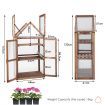 Portable Wooden Mini Greenhouse with Removable Shelves