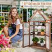 Portable Wooden Mini Greenhouse with Removable Shelves