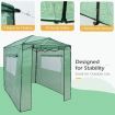 Walk-In Greenhouse Garden Shed Plant Storage Green House Pop-Up Windows