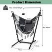 Adjustable Hanging Chair with Phone Holder for Indoor & Outdoor Use