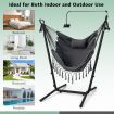 Adjustable Hanging Chair with Phone Holder for Indoor & Outdoor Use