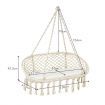 2 Person Hammock Chair with Hanging Cotton Ropes for Living Room & Patio