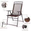 Set of 4 Portable Folding Garden Chairs with Armrests for Outdoor Camping