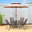 Set of 4 Portable Folding Garden Chairs with Armrests for Outdoor Camping