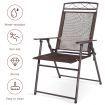 Set of 4 Portable Folding Garden Chairs with Armrests for Outdoor Camping