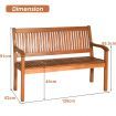 Garden Eucalyptus Wooden Bench with Backrest for Patio