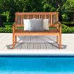 Garden Eucalyptus Wooden Bench with Backrest for Patio