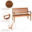 Garden Eucalyptus Wooden Bench with Backrest for Patio