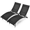 2 Pieces Patio Folding Chaise Lounge Chair Recliner for Outdoor