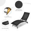 2 Pieces Patio Folding Chaise Lounge Chair Recliner for Outdoor