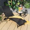 2 Pieces Patio Folding Chaise Lounge Chair Recliner for Outdoor