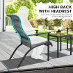 3-Piece PE Rattan Bistro Chairs with Coffee Table for Garden